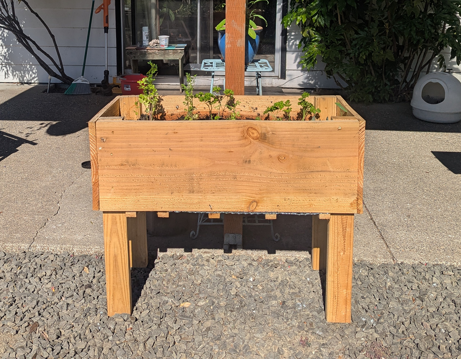 Doug fir deck planter